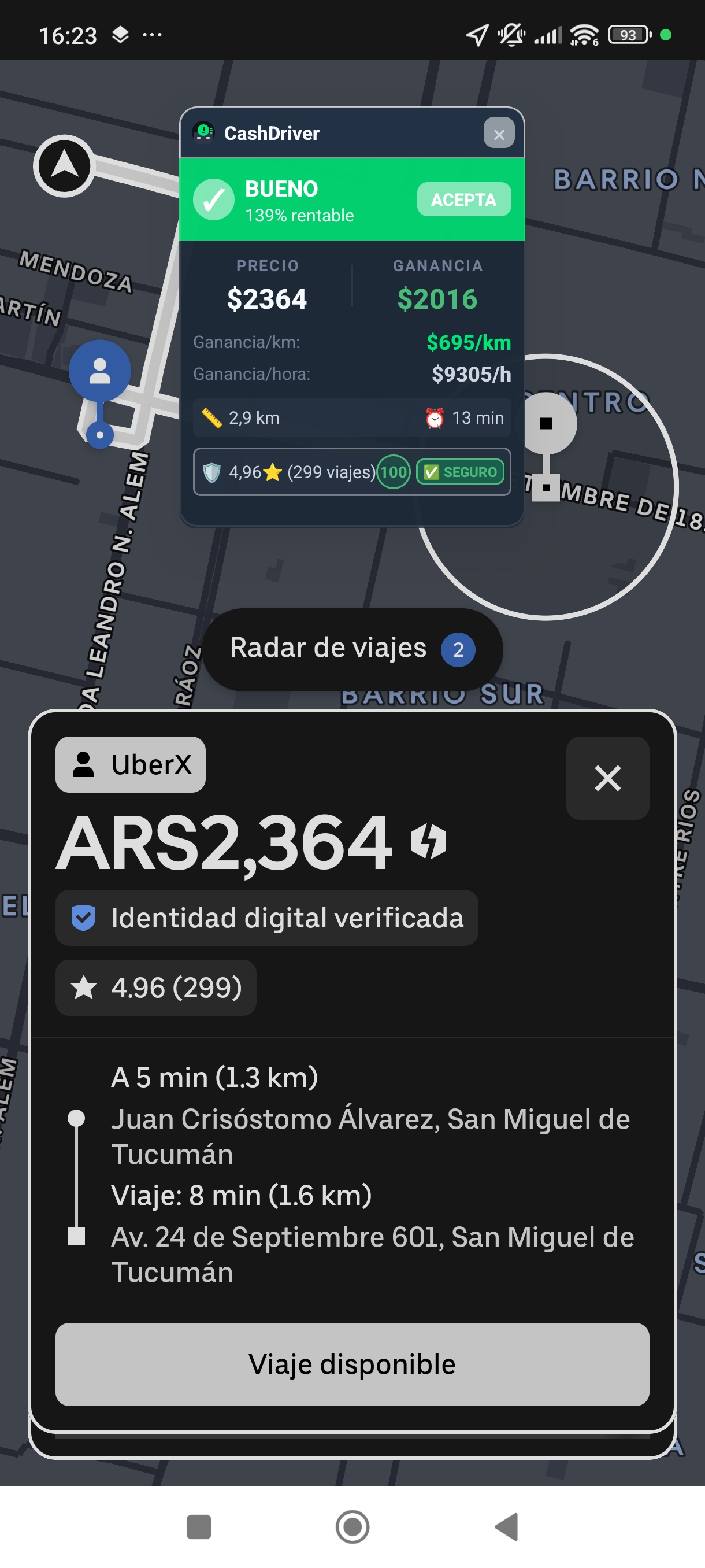 Indicador de rentabilidad de CashDriver
